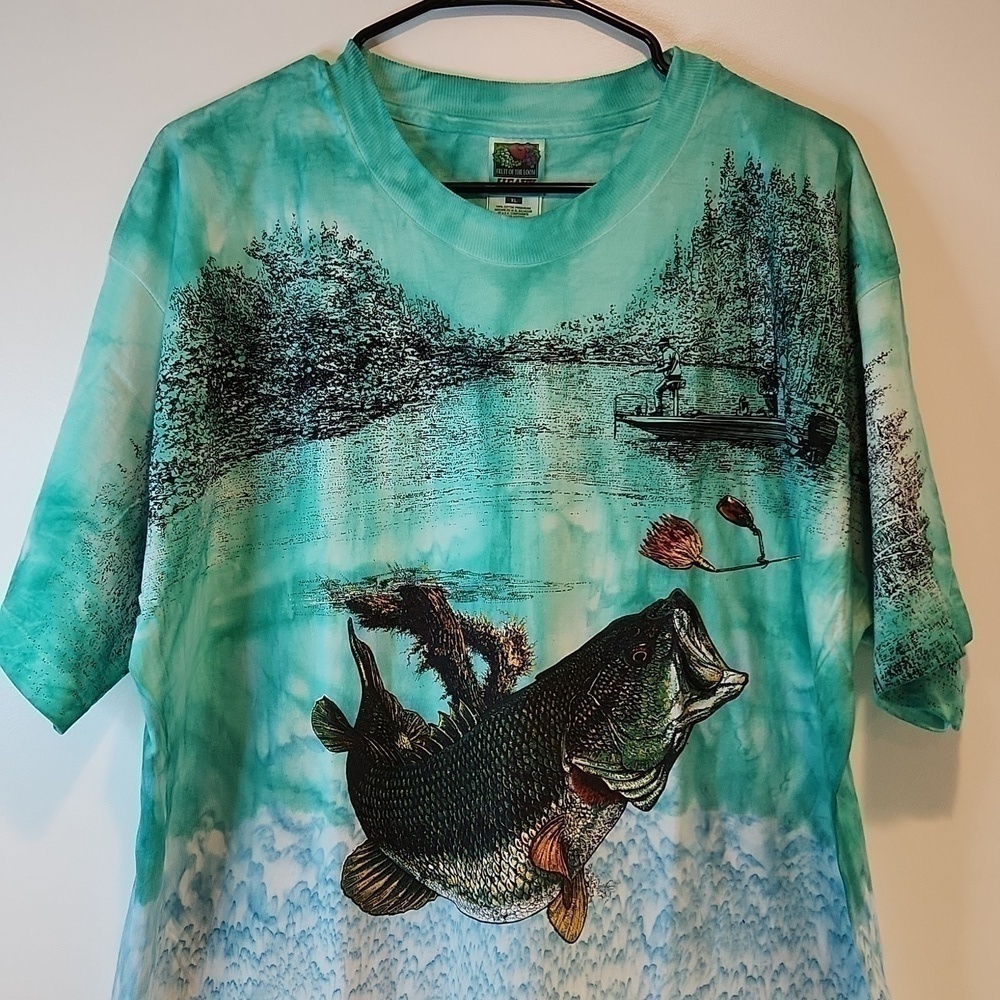 Vintage Fruit Of The Loom Tag Single Stitch Shirt Fishing Large Mouth Bass Sz XL - Picture 4 of 14